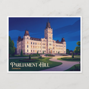 Parlementsheuvel van Quebec City 's nachts Canada Briefkaart