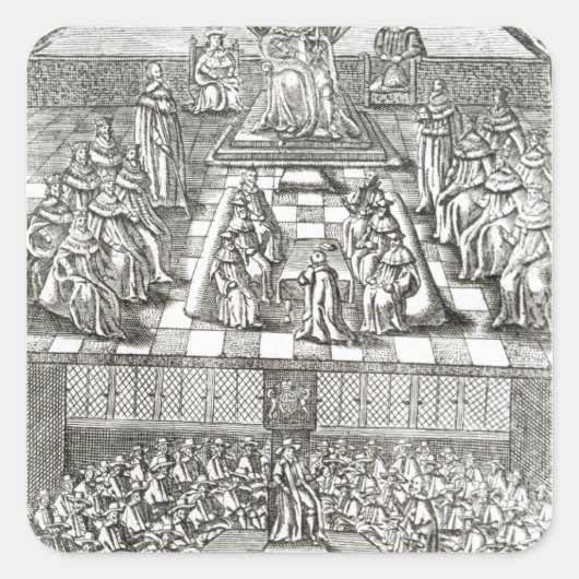 Parlementsleden in 1640 vierkante sticker (Voorkant)