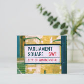 Parlementsplein - Westminster Street Sign Briefkaart (Staand voorkant)