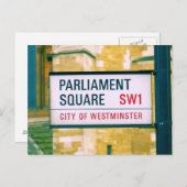 Parlementsplein - Westminster Street Sign Briefkaart (Voorkant / Achterkant)