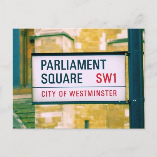 Parlementsplein - Westminster Street Sign Briefkaart (Voorkant)