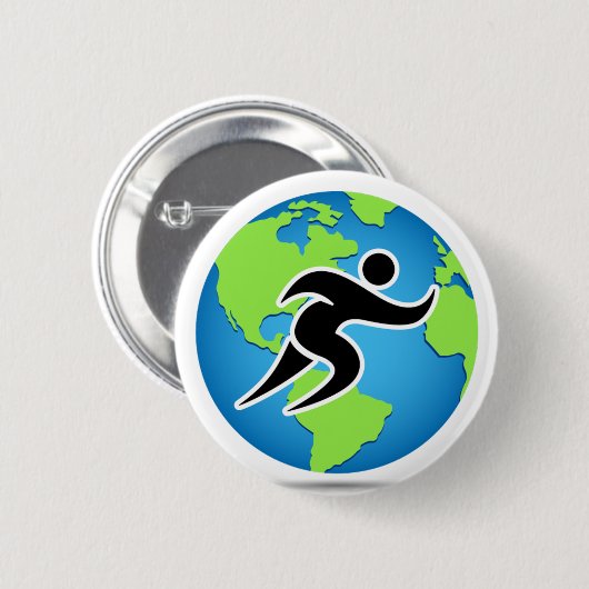 Parleremo Language Marathon Runner Ronde Button 5,7 Cm (Voorkant /achterkant)