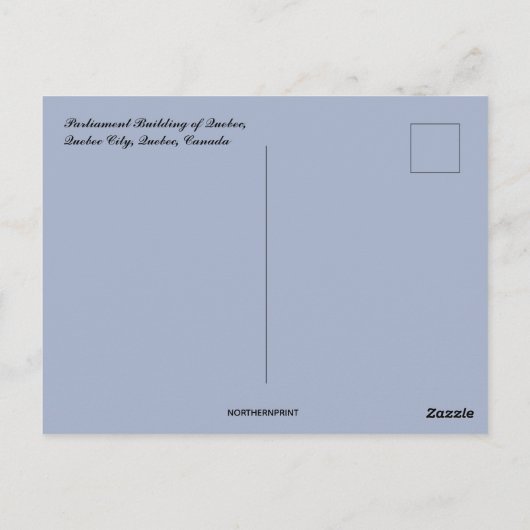 Parliament Building of Quebec in Quebec Canada Briefkaart (Achterkant)
