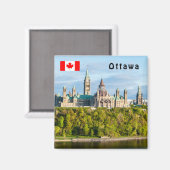 Parliament Hill in Ottawa - Ontario, Canada Magneet (Voorkant / Achterkant)