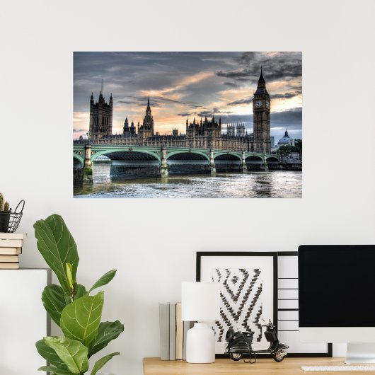 Parliment Building - Londen, Engeland Poster (Thuiskantoor)