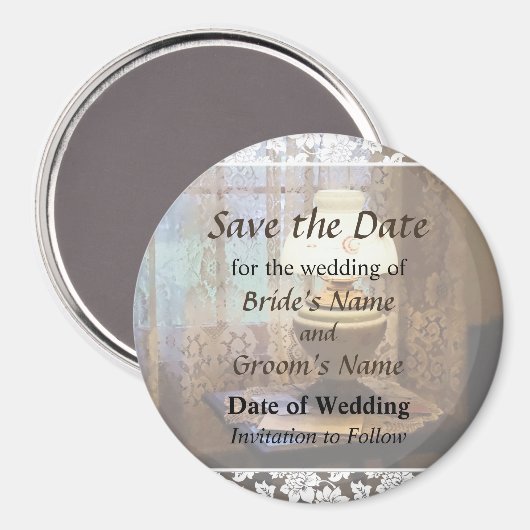 Parlor met orkaanlamp: sla de datum op magneet (Voorkant / Achterkant)