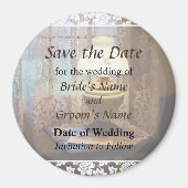 Parlor met orkaanlamp: sla de datum op magneet (Voorkant)