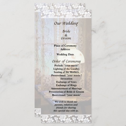 Parlor met orkaanlampweddenschap programmakaart (Voorkant / Achterkant)