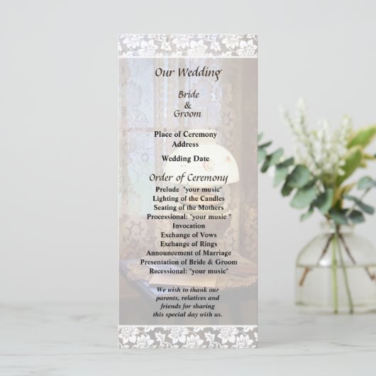 Parlor met orkaanlampweddenschap programmakaart (Staand voorkant)