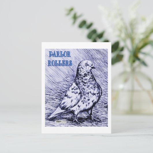 Parlor Roller Pigeon Briefkaart (Staand voorkant)