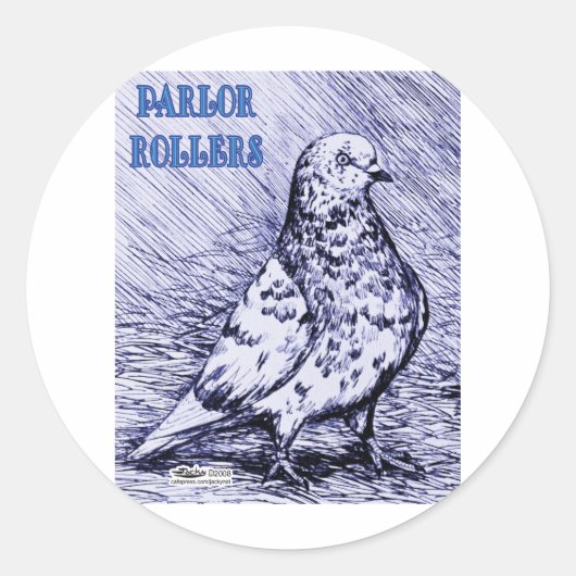 Parlor Roller Pigeon Ronde Sticker (Voorkant)