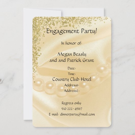 Parly Gold Verloving Invitation Kaart (Voorkant)