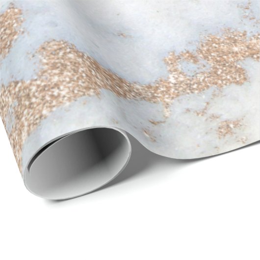 Parly Ivory Gold Champagne Glitter Gray Marmer Cadeaupapier (Rol Hoek)