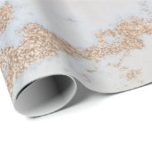 Parly Ivory Gold Champagne Metallic Grey Marmer Cadeaupapier (Rol Hoek)