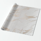 Parly Ivory Gold Pastel Metallic Gray Marble Glam Cadeaupapier (Uitgerold)