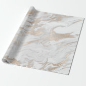 Parly Ivory Gold Pastel White Grey Marble Glam Cadeaupapier (Uitgerold)
