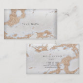 Parly Ivory Silver Beige Gray Marble Glam Vip Visitekaartje (Voorkant / Achterkant)