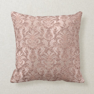 Parly Metal Damask Pink Rose Gold Glitter Luxe Kussen