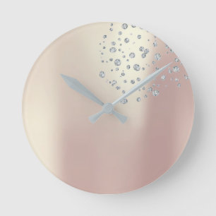 Parly Pink Blush Peach Diamond Swarovski Crystal Ronde Klok