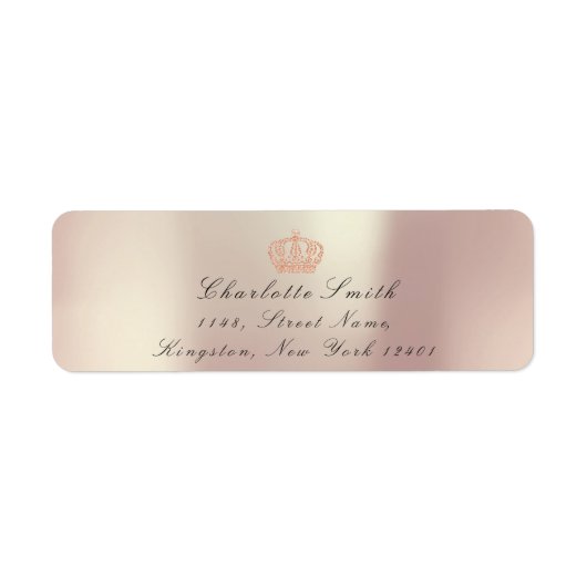 Parly Pink Glitter RSVP Crown Princess Bridal Etiket (Voorkant)
