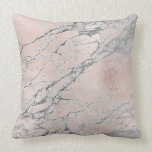 Parly Pink Rose Gold Silver Grey Blush Marble Kussen
