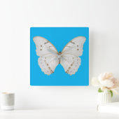 Parly White Butterfly Vierkante Klok (Huis)