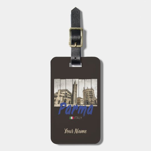 Parma Emilia-Romagna Italië  Souvenir Bagagelabel (Voorkant verticaal)