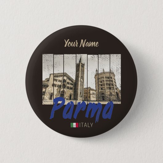 Parma Emilia-Romagna Italië  Souvenir Ronde Button 5,7 Cm (Voorkant)
