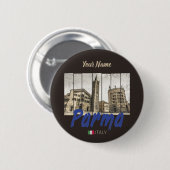 Parma Emilia-Romagna Italië  Souvenir Ronde Button 5,7 Cm (Voorkant /achterkant)
