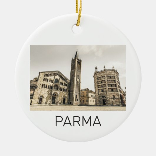 Parma Emilia Romagna Piazza Del Duomo Italië Keramisch Ornament (Voorkant)