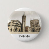 Parma Emilia Romagna Piazza Del Duomo Italië Ronde Button 5,7 Cm (Voorkant)