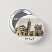 Parma Emilia Romagna Piazza Del Duomo Italië Ronde Button 5,7 Cm (Voorkant /achterkant)
