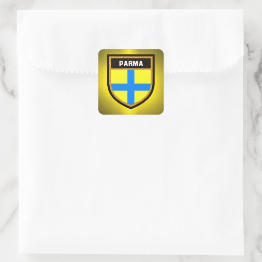 Parma Flag Vierkante Sticker (Tas)