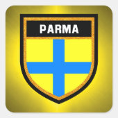 Parma Flag Vierkante Sticker (Voorkant)