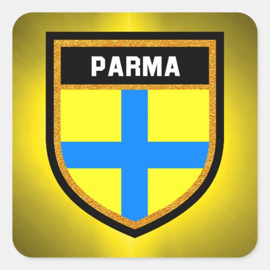 Parma Flag Vierkante Sticker (Voorkant)