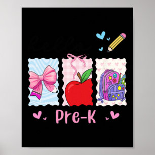 Parmantig Meisje Terug naar school Hallo Pre-k Kle Poster