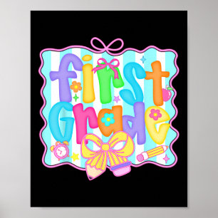 Parmantig terug naar school 1e klas Coquette strik Poster