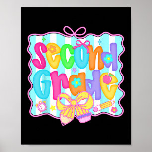 Parmantig terug naar school 2e klas Coquette strik Poster
