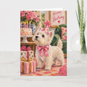 Parmantig West Highland White Terrier Hond Verjaar Kaart