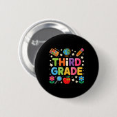 Parmantige derde klas terug naar school 3e klas le ronde button 5,7 cm (Voorkant /achterkant)