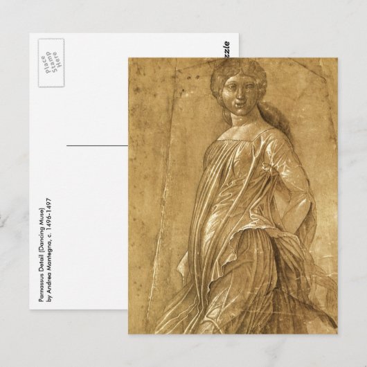 Parnassus, Dansende Muze door Andrea Mantegna Briefkaart (Voorkant / Achterkant)