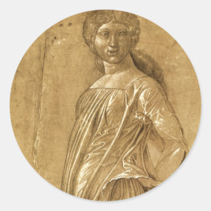 Parnassus, Dansende Muze door Andrea Mantegna Ronde Sticker