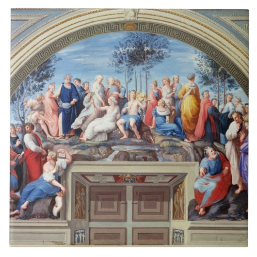 Parnassus en de Disputa van de Stanza della S Tegeltje (Voorkant)