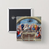 Parnassus en de Disputa van de Stanza della S Vierkante Button 5,1 Cm (Voorkant /achterkant)