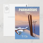 Parnassus Greece Ski reisposter Briefkaart (Voorkant / Achterkant)