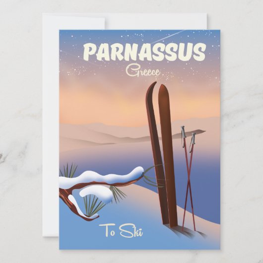 Parnassus Griekenland Ski-reisposter (Voorkant)