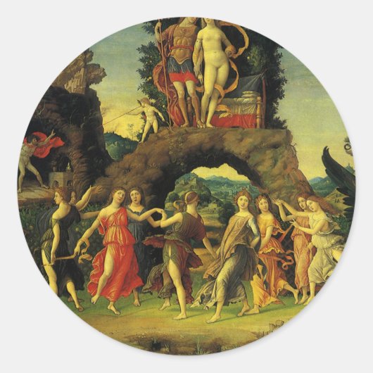 Parnassus, Mars en Venus door Andrea Mantegna Ronde Sticker (Voorkant)