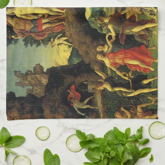 Parnassus, Mars en Venus door Andrea Mantegna Theedoek (Gevouwen)