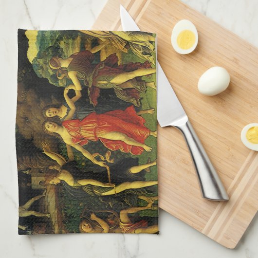 Parnassus, Mars en Venus door Andrea Mantegna Theedoek (Quarter Fold)