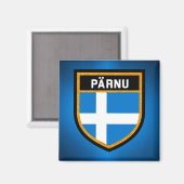 Pärnu Flag Magneet (Voorkant / Achterkant)